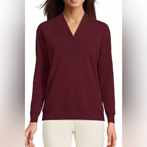 Lands' End Women's Long Sleeve maroon sweater pullover